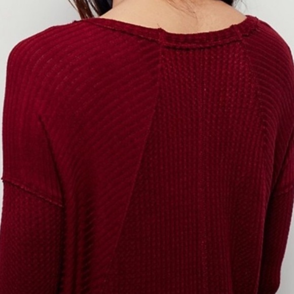 Free People Ventura Slouchy Thermal Waffle Knit Oversized Tunic Top - Picture 13 of 13